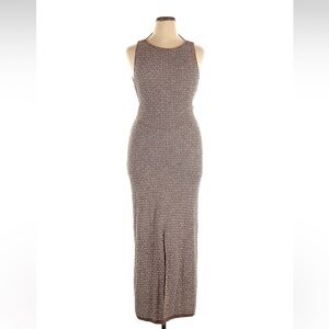Elegant Brown Sleeveless Maxi Dress